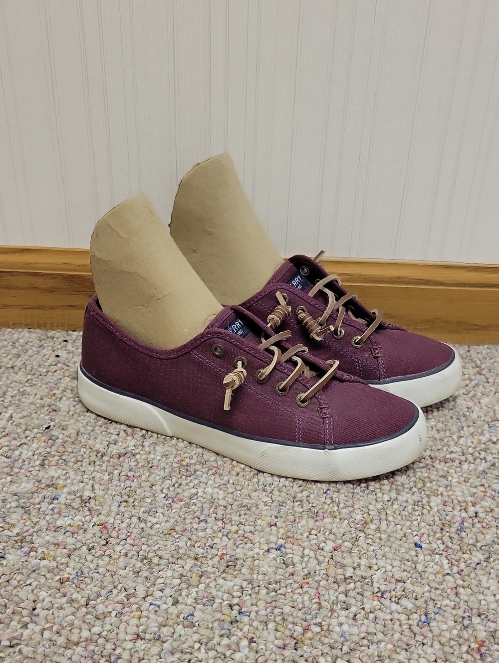 Sperry Topsider Pier View Burgundy Lace Up Comfort Shoes Sz 6.5. Summer Coastal